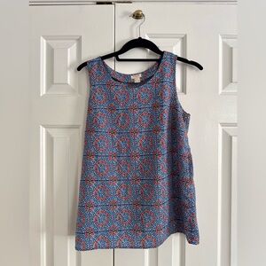 J. Crew Blue and Red Starburst Tank Top